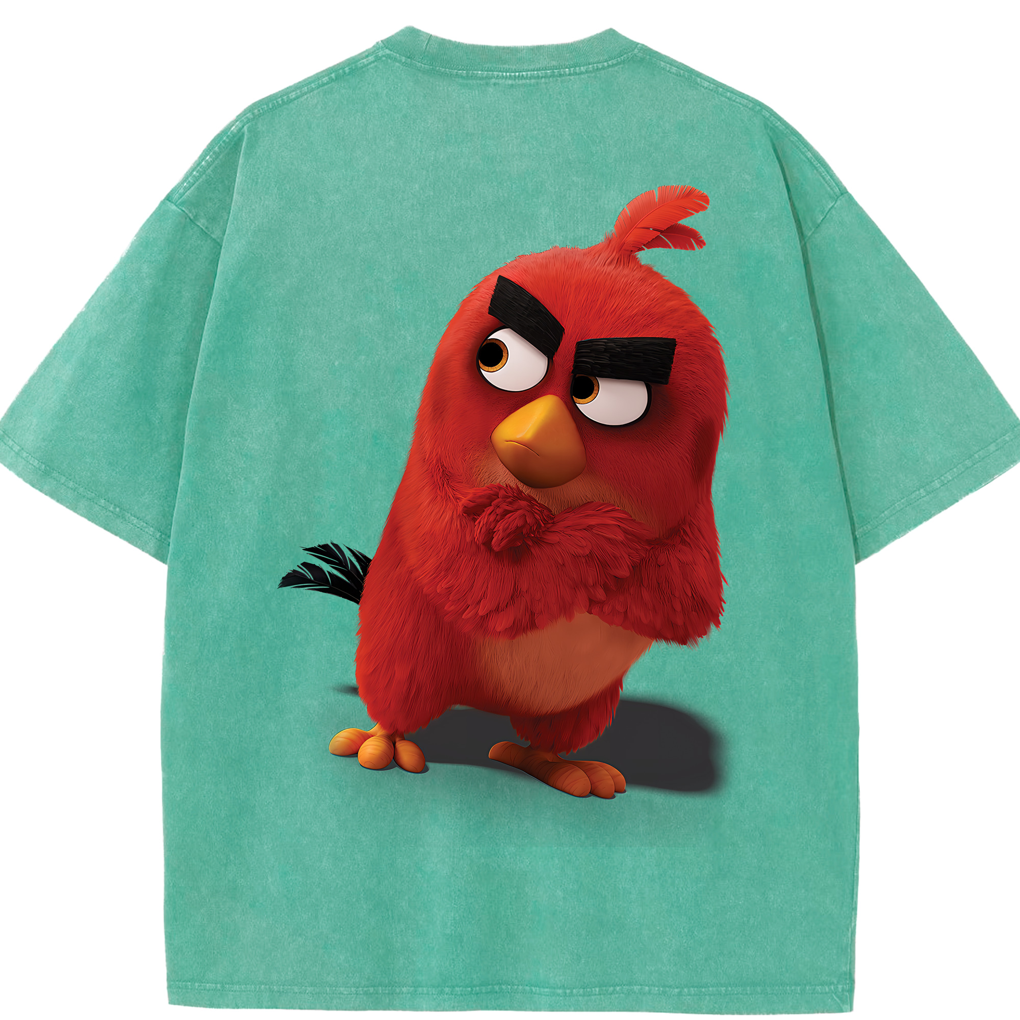 （画像用） Angry Birds アングリーバード 綿100% ヴィンテージ風 半袖Tシャツ（背面プリント）